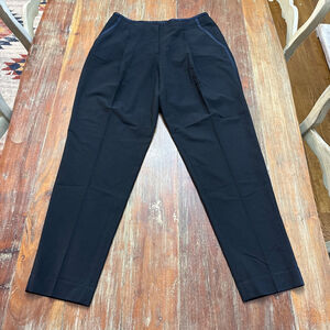 Lafayette 148 New York Black Trousers with Navy Trim Size 8 Office Workwear